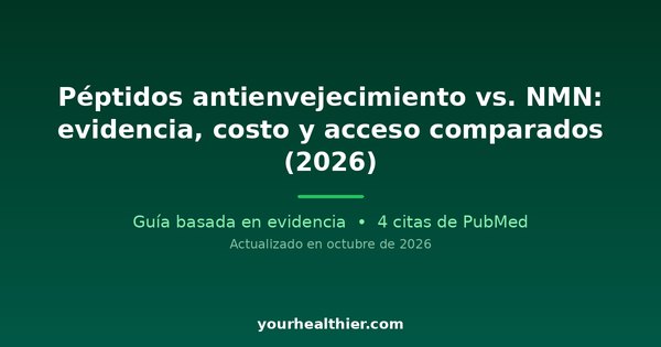 Péptidos antienvejecimiento vs. NMN: evidencia, costo y acceso comparados (2026)