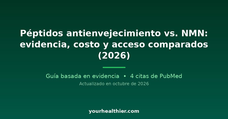 Péptidos antienvejecimiento vs. NMN: evidencia, costo y acceso comparados (2026)