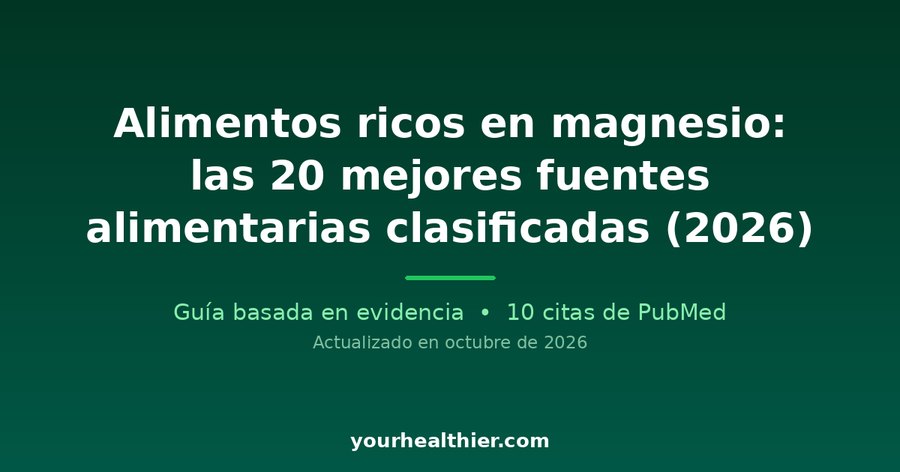 Alimentos ricos en magnesio: las 20 mejores fuentes alimentarias clasificadas (2026)