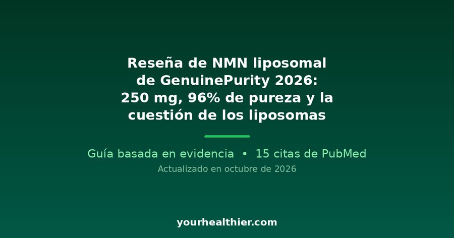 Reseña de NMN liposomal de GenuinePurity 2026: 250 mg, 96% de pureza y la cuestión de los liposomas