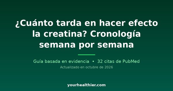 ¿Cuánto tarda en hacer efecto la creatina? Cronología semana por semana