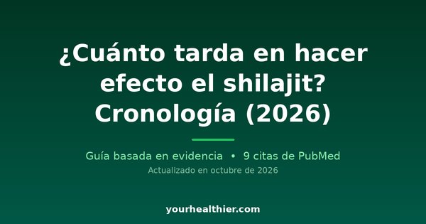 ¿Cuánto tarda en hacer efecto el shilajit? Cronología (2026)