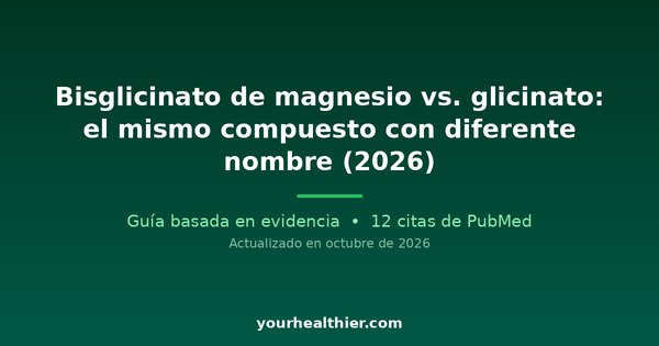 Bisglicinato de magnesio vs. glicinato: el mismo compuesto con diferente nombre (2026)