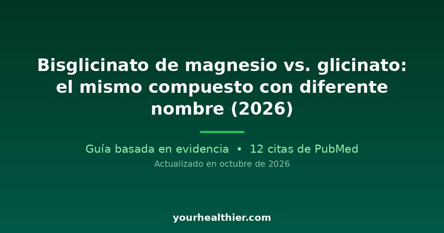 Bisglicinato de magnesio vs. glicinato: el mismo compuesto con diferente nombre (2026)