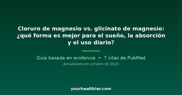 Cloruro de magnesio vs. glicinato de magnesio: ¿qué forma es mejor para el sueño, la absorción y el uso diario?