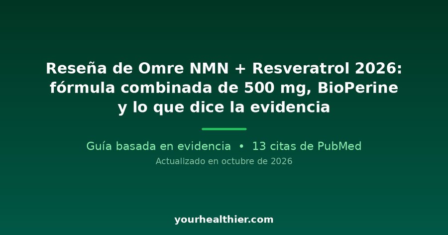 Reseña de Omre NMN + Resveratrol 2026: fórmula combinada de 500 mg, BioPerine y lo que dice la evidencia