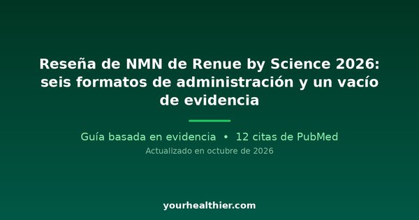 Reseña de NMN de Renue by Science 2026: seis formatos de administración y un vacío de evidencia
