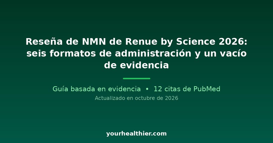 Reseña de NMN de Renue by Science 2026: seis formatos de administración y un vacío de evidencia