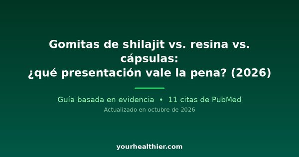 Gomitas de shilajit vs. resina vs. cápsulas: ¿qué presentación vale la pena? (2026)