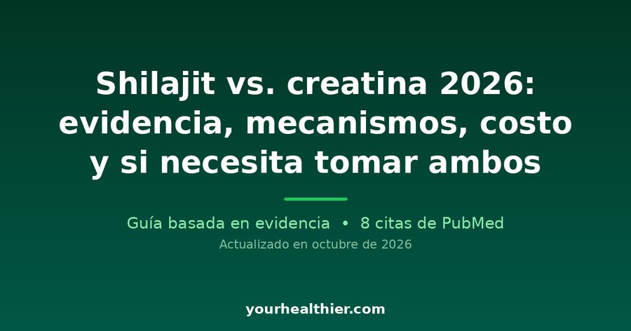 Shilajit vs. creatina 2026: evidencia, mecanismos, costo y si necesita tomar ambos