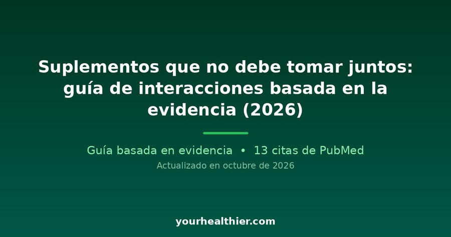 Suplementos que no debe tomar juntos: guía de interacciones basada en la evidencia (2026)
